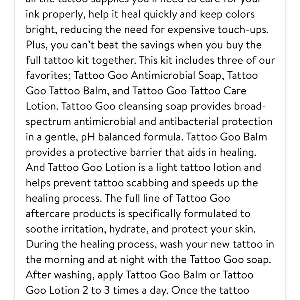 New Sealed Tattoo Goo. Tattoo Care Kit. Maintain Vibrant Color & Glow. NEW - Picture 4 of 7